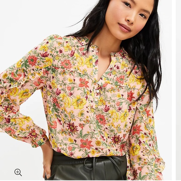 LOFT Garden Ruffle Sleeve Blouse Size XXSP. - Picture 2 of 14